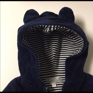 Warm quilted teddy bear jumpsuit